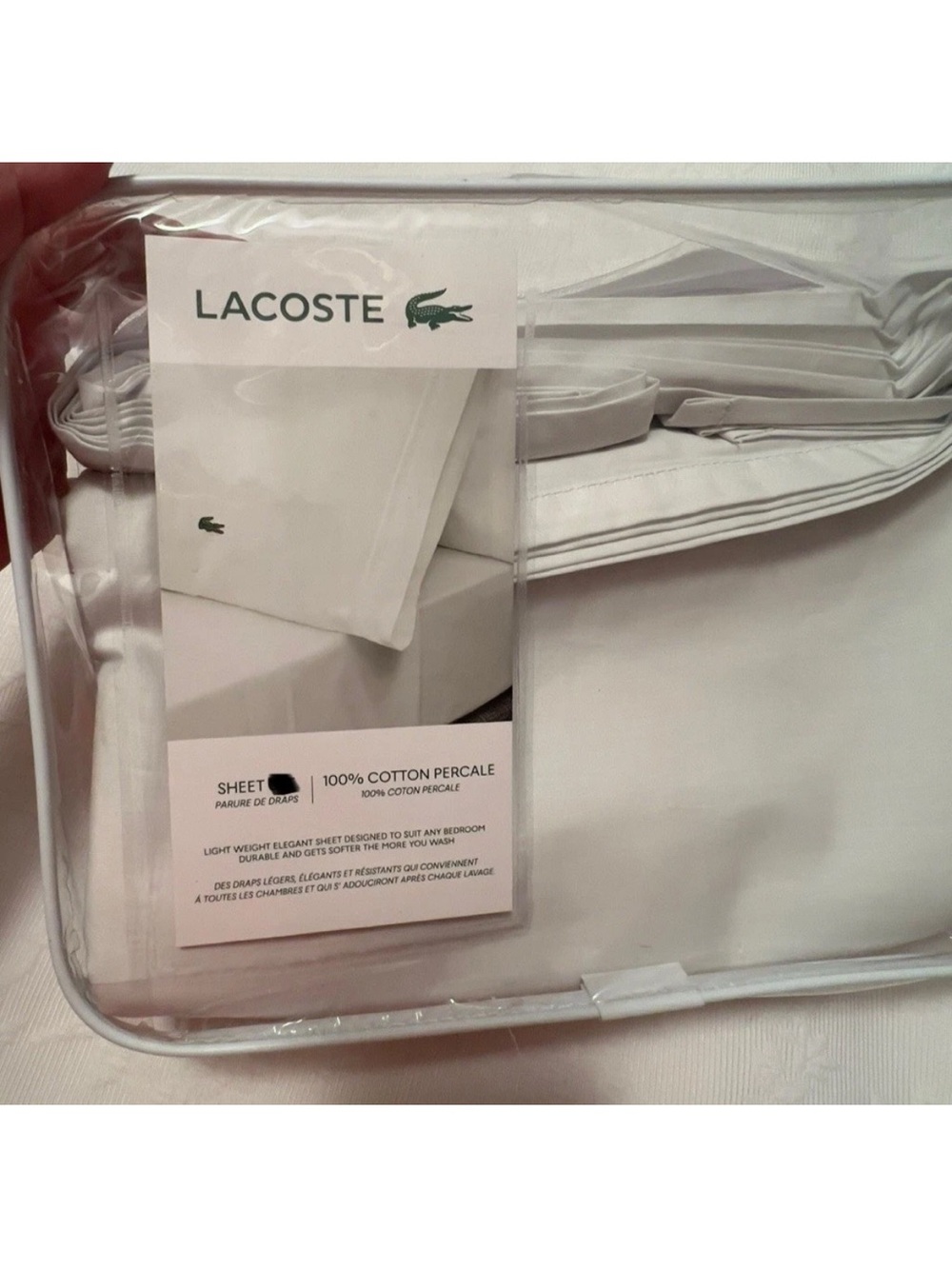 Lacoste Very Light Mint Green Queen Flat Sheet